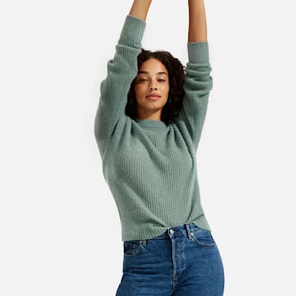 Everlane Sweaters - Everlane Alpaca Crew Oversized Sweater Pomona Green Large